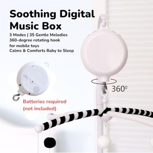 Crib Mobile Arm with Music Box and 35 Lullabies