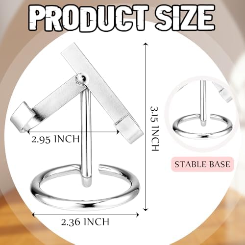 Shimeyao 4 Pcs Silver Metal Crystal Heart Stand