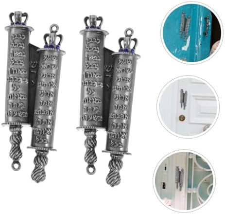 GRIRIW Jewish Door Decor Metal Mezuzah Scroll