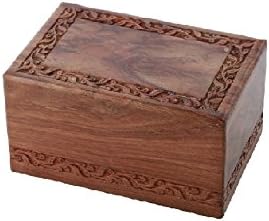 Solid Rosewood Border Engraving Handcarved Cremation Urn