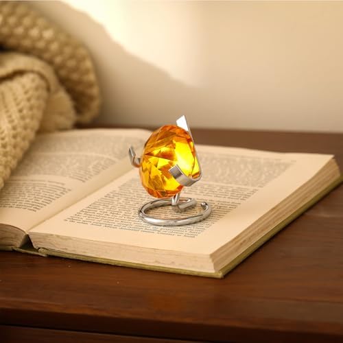 Shimeyao 4 Pcs Silver Metal Crystal Heart Stand