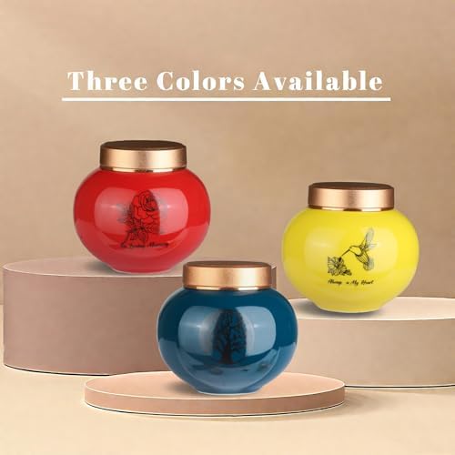 Ceramic Small Urn for Human Ashes Green