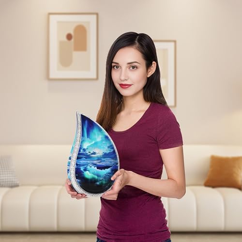 M MEILINXU Elegant Teardrop Cremation Urn