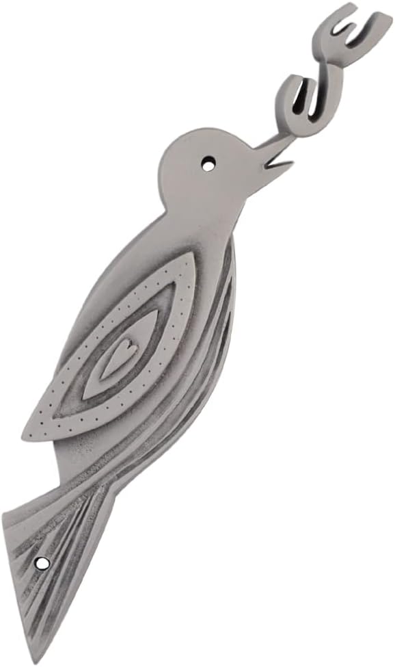 Modern Artisans Pewter Mezuzah with Singing Bird Design