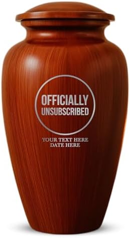 Custom Cremation Urn with Painted Wood Finish and Tech Funny Design