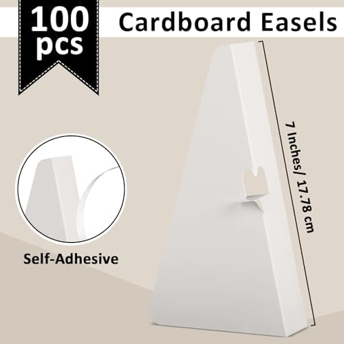100 PCS 7 Inch Self Stick Cardboard Easel Backs for Display