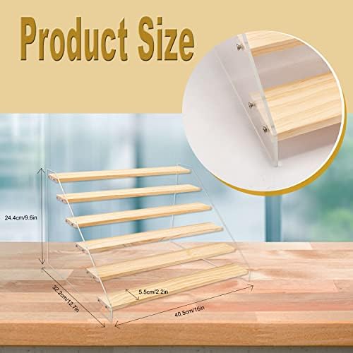 2 Packs Wood Acrylic Display Stand for Collectibles