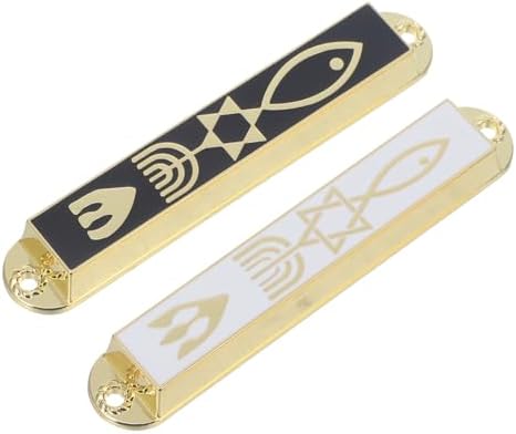 2pcs Hand Painted Pewter Mezuzah Door Wall Decor