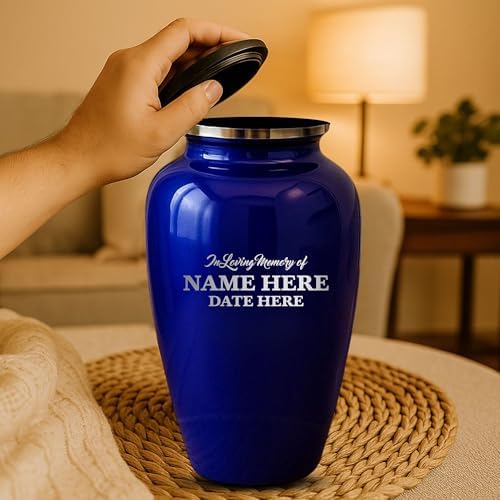 Custom Purple Cremation Urn with Engraving