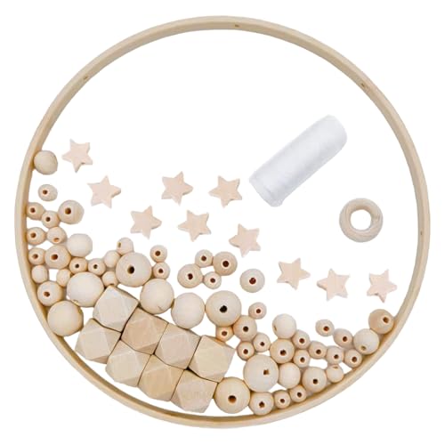 DIY Wooden Baby Crib Mobile Set with Bamboo and Cotton Threads