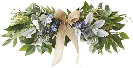 256 Inch Floral Swag with Daisy Flowers and Blue Berries