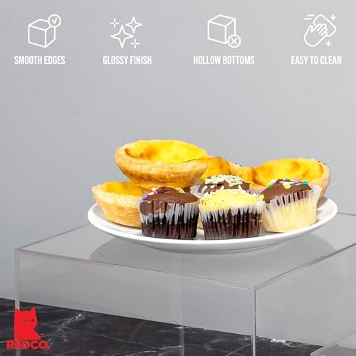 Red Co Set of 3 Acrylic Cube Display Risers with Hollow Bottoms