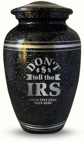 Personalized Aluminum Cremation Urn with Name and Office Joke Design