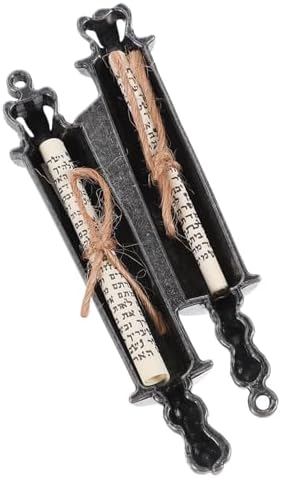 Kailiketiy Metal Mezuzah Scroll Set with Antique Finish