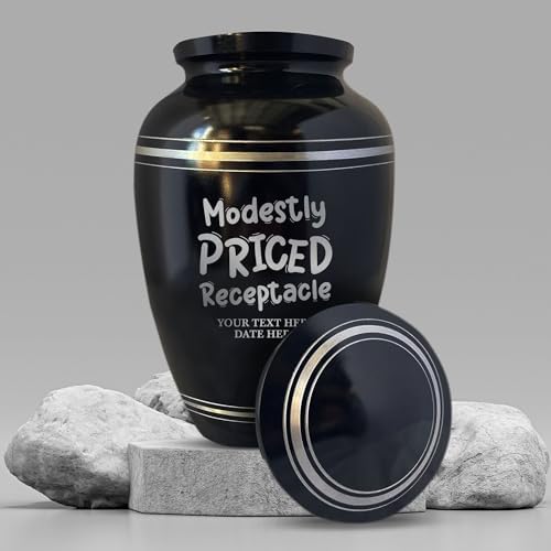 Personalized Aluminum Cremation Urn with Name and Humorous Design