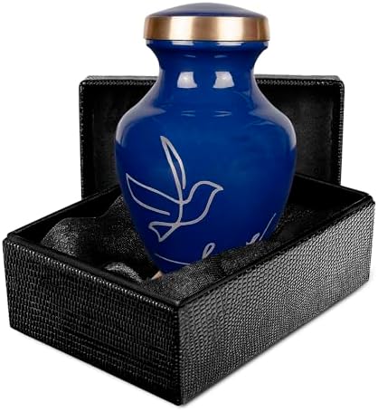 Trupoint Memorials Small Dark Blue Urns for Human Ashes Keepsake