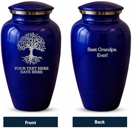 Custom Purple Cremation Urn with Tree Of Life Design