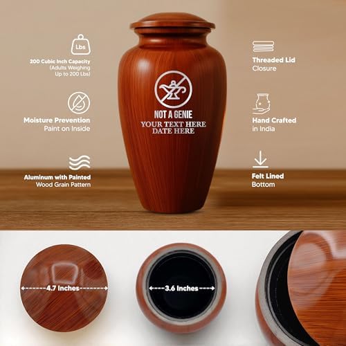 Custom Cremation Urn with Painted Wood Finish and Metal Base