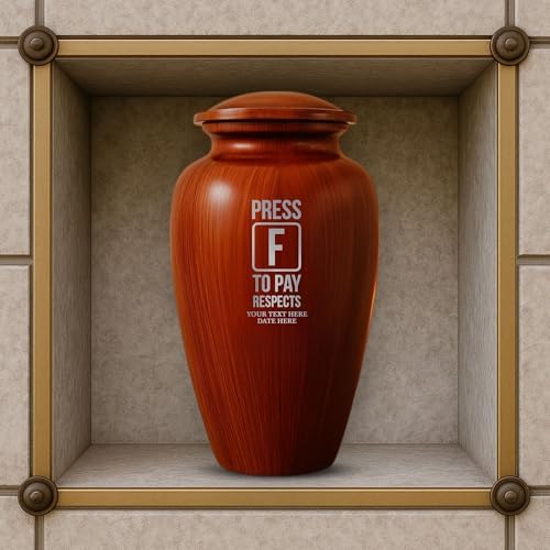 Custom Cremation Urn with Painted Wood Finish and Funny Engraving