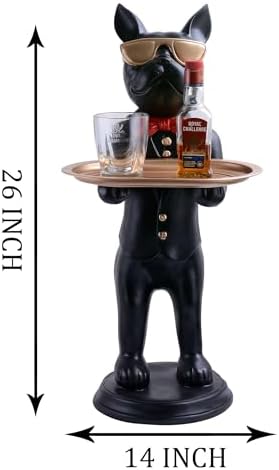 Cool Dog Sculpture with Plate for Home Decor
