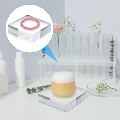 8 Pcs Acrylic Blocks Display Stand for Jewelry Trophy and Crystal Showcases