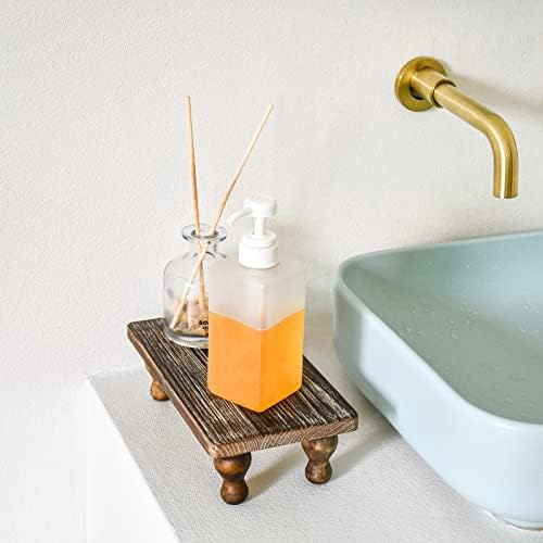 Rustic Brown Wooden Riser with Pedestal for Home Decor