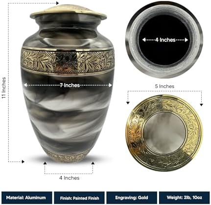 Custom Cremation Urn with Gold Engraving and Bowling Theme