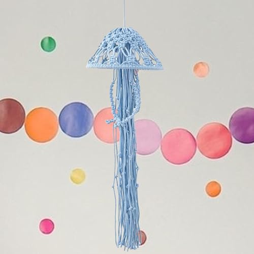 Gcroet Jellyfish Macrame Wall Hanging with LED Light