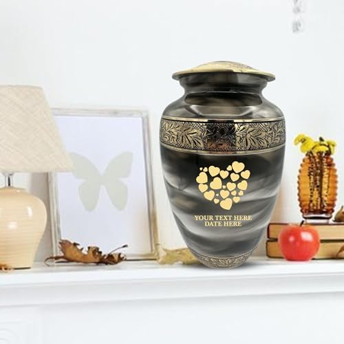 Custom Cremation Urn With Heart Design - Personalized Engraving Suzesta Series