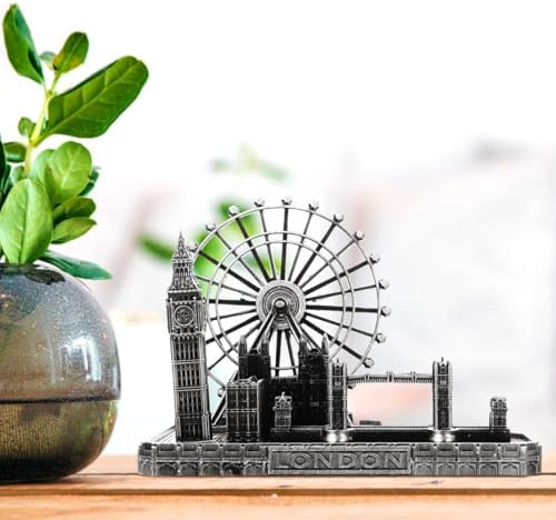 Retro City Metal London Eye Big Ben Figurine Statue