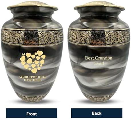 Custom Cremation Urn With Heart Design - Personalized Engraving Suzesta Series