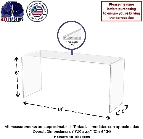 Clear Acrylic Riser 13 Inch Wide by 45 Inch Deep