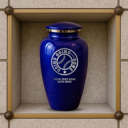Custom Cremation Urn with Baseball Design Purple