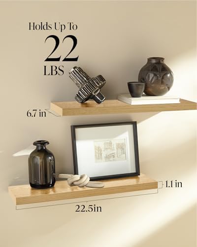 BAYKA Floating Shelves Set of 2 for Bathroom Bedroom Living Room Kitchen