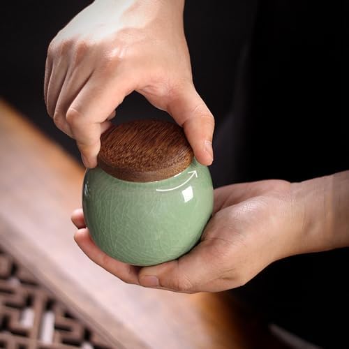 Small Cremation Urn Keepsake Ice Crack Ceramic Mirror Finish Beige