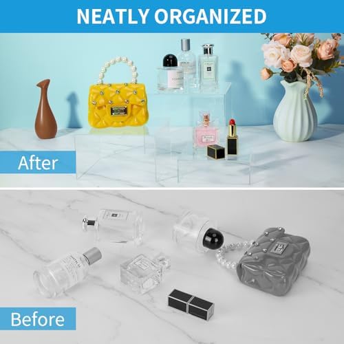 3Pcs Clear Acrylic Risers Display Stand for Jewelry Food