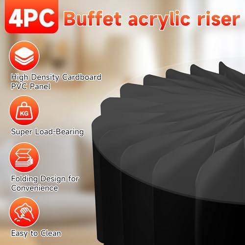 4-Pack Acrylic Buffet Risers for Party Displays