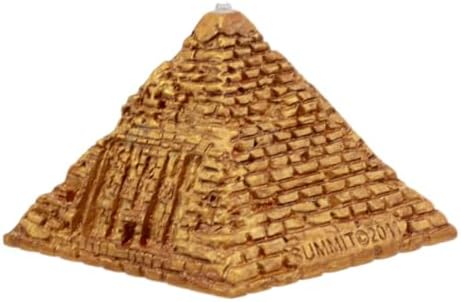 Ebros Gift Golden Pyramid LED Desk Ornament Figurine 325 Wide