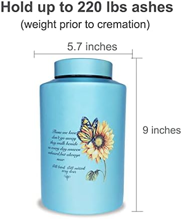Large Sunflower Cremation Urn for Human Ashes