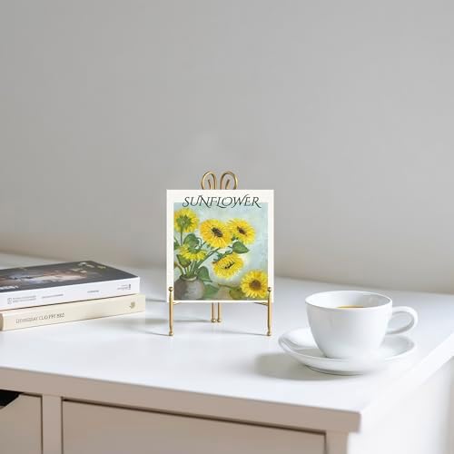 Foldable Metal Plate Stand 2-Pack 6-inch Gold