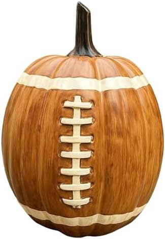 Football Pumpkin Ceramic Decor 2pcs