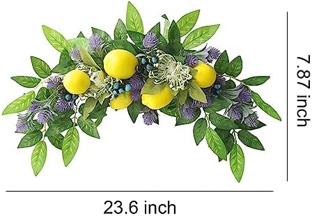 Emivery Artificial Lemon Flower Swag with Blueberry