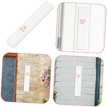 Unomor White Decor Mezuzah Resin Doorpost Ornament