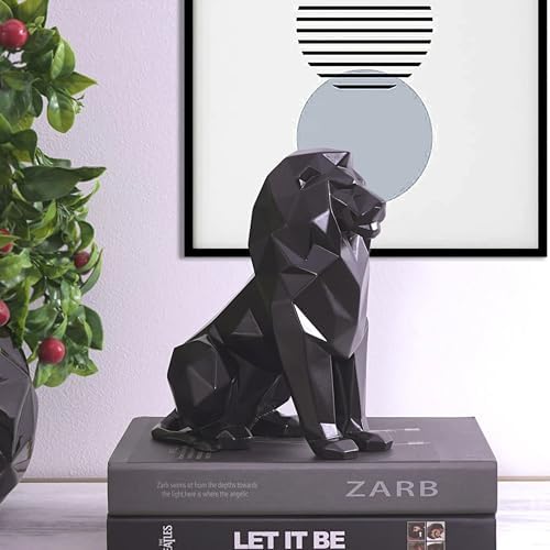 Artarium Black Lion Statue Home Decor Showpiece