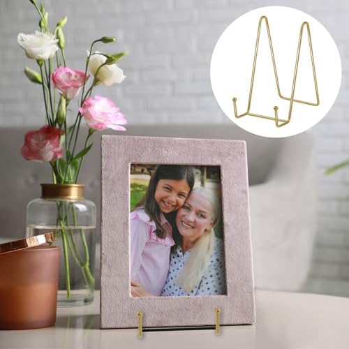 Hoteam 20 Pack Plate Stands for Display - Gold Finish