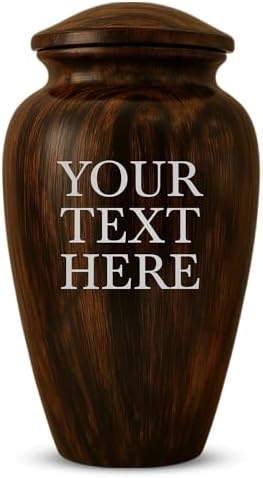 Custom Cremation Urn with Painted Wood Finish and Personalized Text
