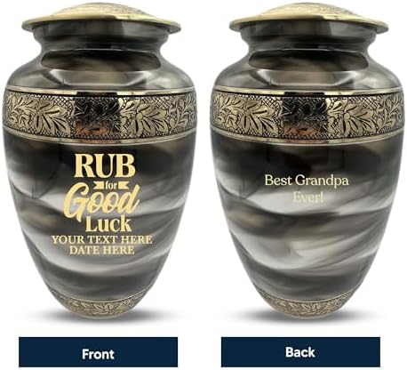 Custom Cremation Urn with Funny Quote and Gold Engraving Suzesta Series