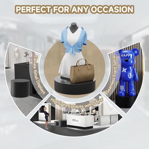 Round Mannequin Display Pedestal Stand Black 23659