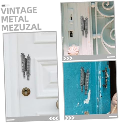 STOBAZA 1set Metal Mezuzah Scroll Decor with Protective Case
