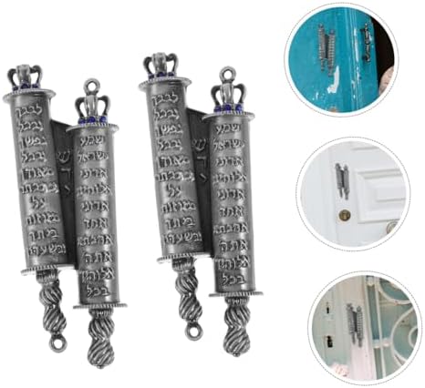 STOBAZA 1set Metal Mezuzah Scroll Decor with Protective Case